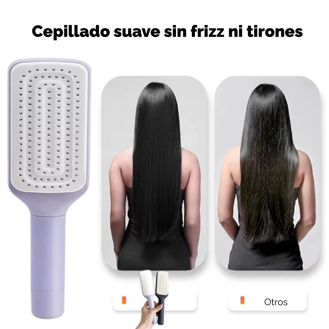 Cepillo Autolimpiante para Cabello Anti-Frizz
