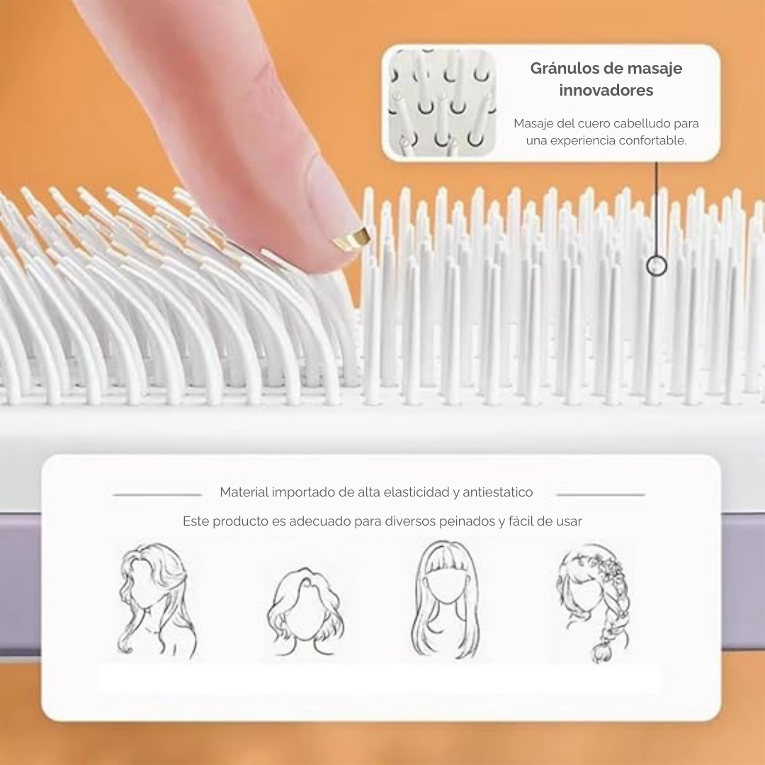 Cepillo Autolimpiante para Cabello Anti-Frizz