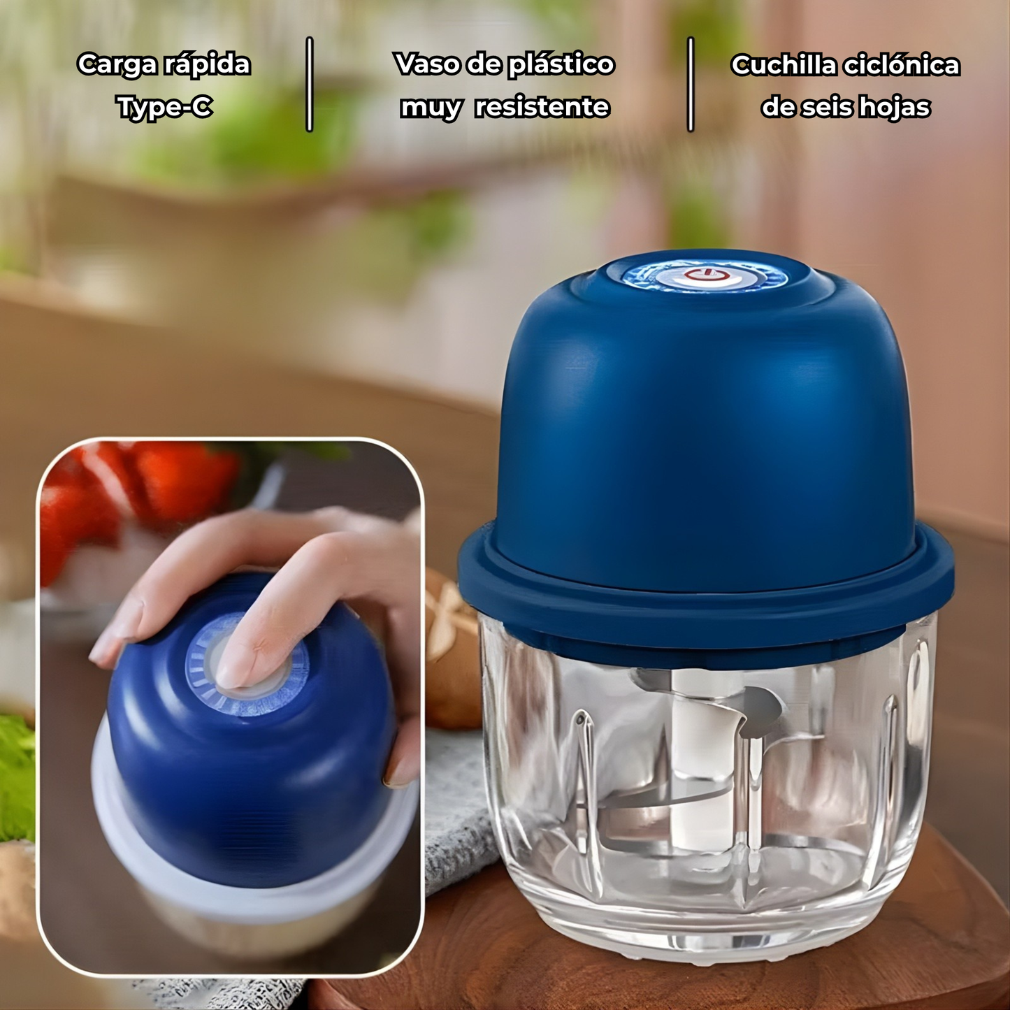 Mini Picadora Eléctrica Portátil